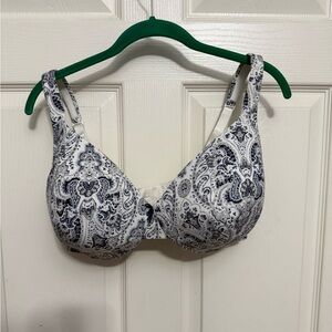 Cacique Paisley Print Bra - Black and White